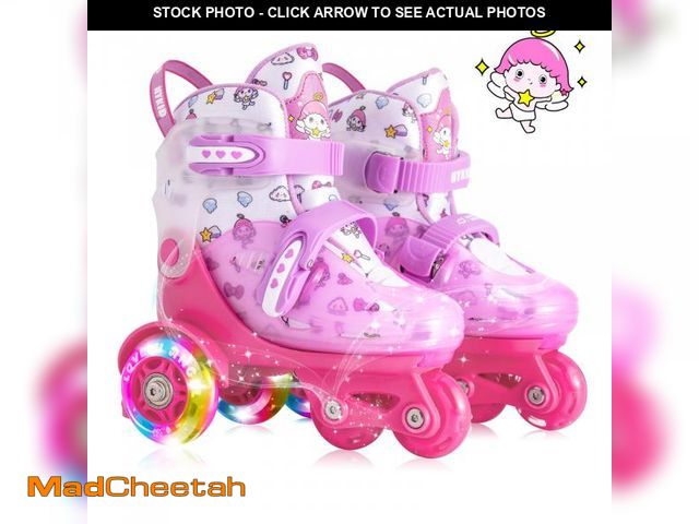 Lot 74-12309517 - Locavun Kids Roller Skates for Toddler, Adjustable Sizes Girls Roller Skates for Children, 3-Point C...