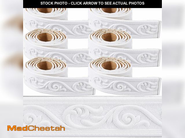 Lot 74-12970956 - CRASPIRE 532 x 2in Crown Molding Peel and Stick Foam White Self Adhesive Flexible Trim 3D Sticky Vin...