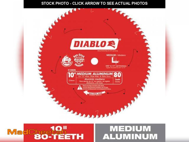 Lot 74-12365039 - DIABLO 10in. x 80-Teeth Aluminum Saw Blade for Medium Non-Ferrous Metal and Plastics - UNUSED