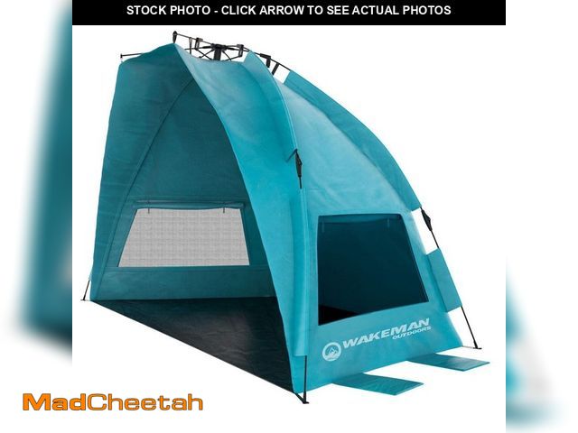 Lot 74-14243151 - Wakeman Outdoors Turquoise Pop Up Beach Tent Sun Shelter with Carry Bag - UNUSED