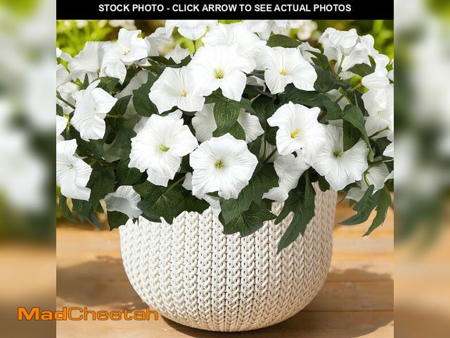Lot 74-14302141 - SIECCY Artificial Flowers for Outdoors, Faux Petunias Spring Summer Decoration, Fake Flowers Plants ...