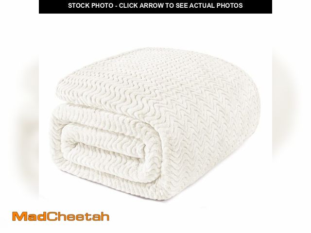 Lot 74-14047480 - Exclusivo Mezcla Fleece Bed Blanket King Size, Lightweight Jacquard for Spring Summer, Soft Cozy Bre...