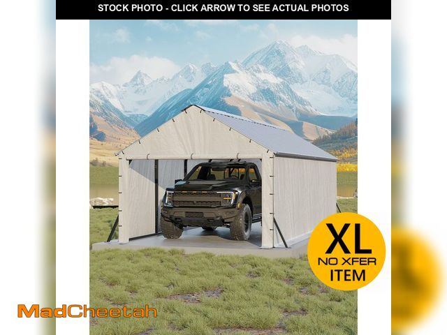 Lot 74-13789993 - GarveeLife 20'X40'x12' Metal Carport for Multiple Vehicles, Enclosed Car Ports, Vertical Roof Design...