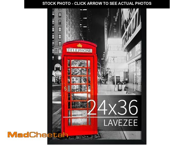 Lot 74-14079145 - Lavezee 24x36 Poster Frame Black Display 24 x 36 Inch Photo Picture Frame for Wall, Metal 24 by 36 F...