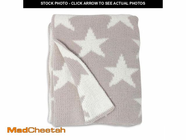 Lot 74-14050070 - Living Textiles Grey Stars Chenille Soft Baby Blanket Reversible Premium Cozy Fabric for Best Comfor...