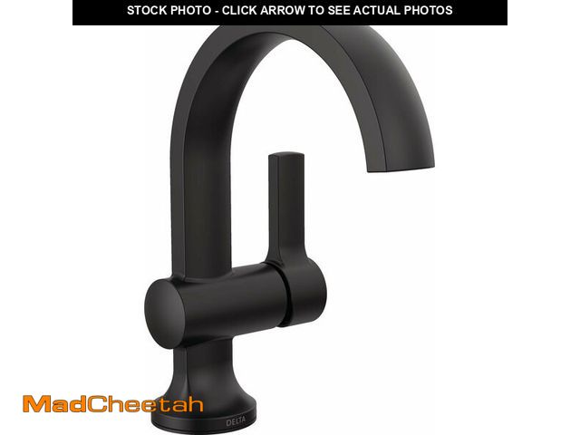 Lot 74-13696449 - Delta Albion Matte Black Bathroom Faucet 1 Hole, Single Hole Bathroom Sink Faucet for Vanity, Metal ...