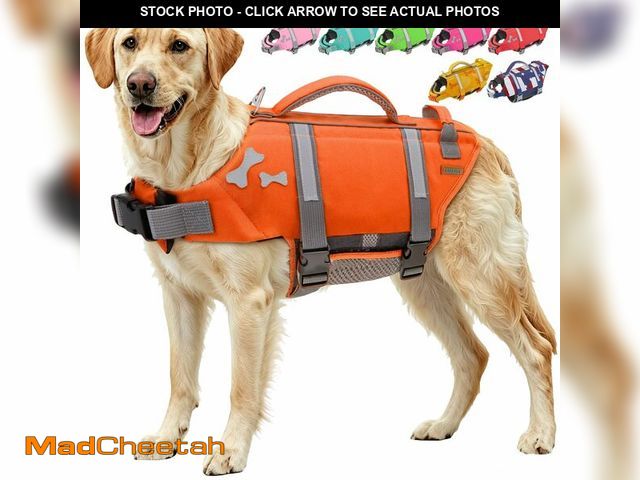 Lot 74-14333624 - EMUST Dog Life Jacket, Lightweight Good Safety Dog Life Vests with Thickened Rescue Handle for Large...