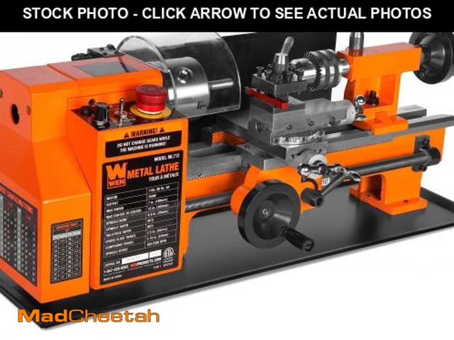 Lot 74-12489412 - WEN 7-by 12-Inch Benchtop Metal Lathe, Variable Speed, Two Direction (ML712) - USED
