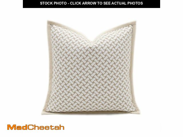 Lot 74-13567931 - Croker Horse 20x20'' Inches Throw Pillow Cushion Cover - Grid Pattern Chenille Jacquard Embroidery L...