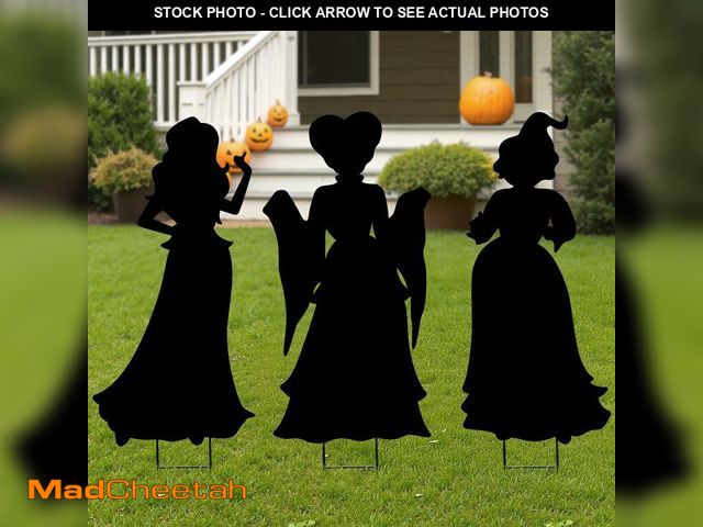Lot 74-12712856 - Hocus Pocus Halloween Decorations Outdoor: 3 Extra Large Metal Hocus Pocus Witches, Black Halloween ...