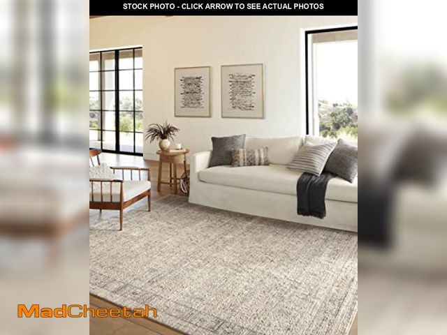 Lot 74-12337571 - Amber Lewis X Loloi Alie Ale-03 5'3" X 5'3" Round Area Rug - Taupe, Gray - USED