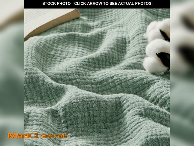 Lot 74-12969819 - Bedsure 100% Cotton Muslin Blanket King Size for Bed - 4-Layer Breathable and Lightweight Thin Soft ...