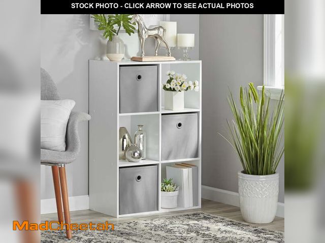 Lot 74-12556723 - Mainstays 6 Cube Storage Organizer, White(MISSING HARDWARE)  - UNUSED