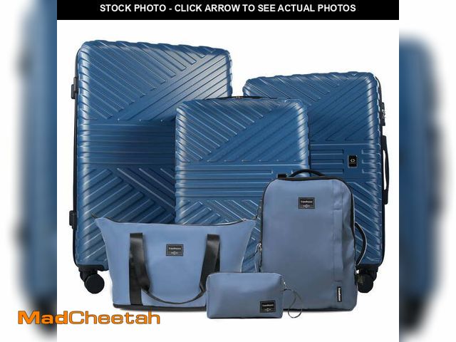Lot 74-14350123 - Travelhouse 6 Piece Hardshell Luggage Set Lightweight Suitcase with TSA Lock and Spinner Wheels with...
