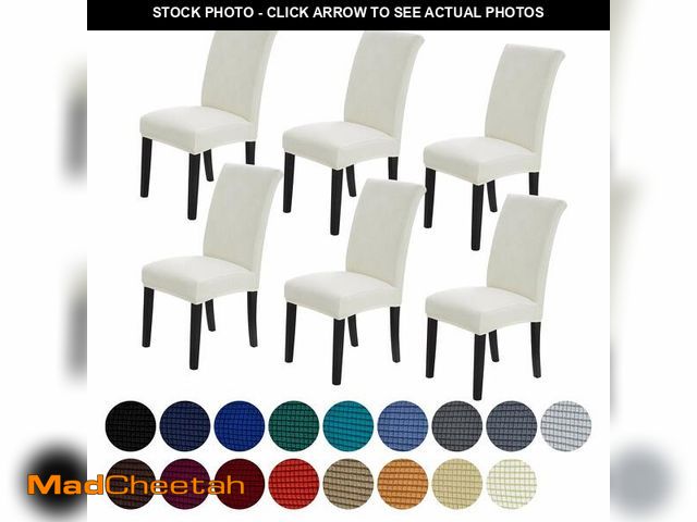 Lot 74-14060465 - Howhic Stretch Chair Covers for Dining Room Set of 6, Removable Washable Dining Room Chair Covers, D...