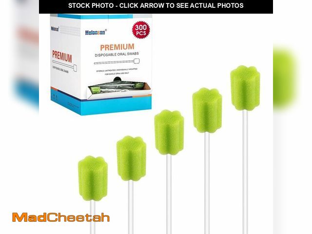 Lot 74-14205376 - 300 Pcs Disposable Oral Care Swabs, Soft Foam Mouth Swabs for Seniors - UNUSED