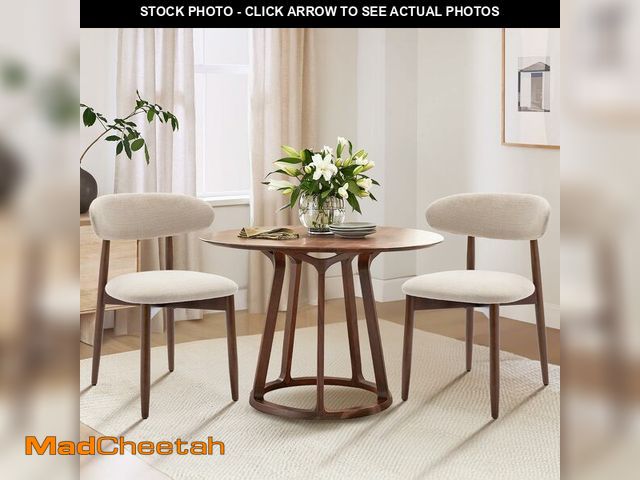 Lot 74-12689293 - COLAMY Wooden Dining Chairs Set of 2, Modern Fabric Upholstered Kitchen Side Chairs, Farmhouse Dinin...