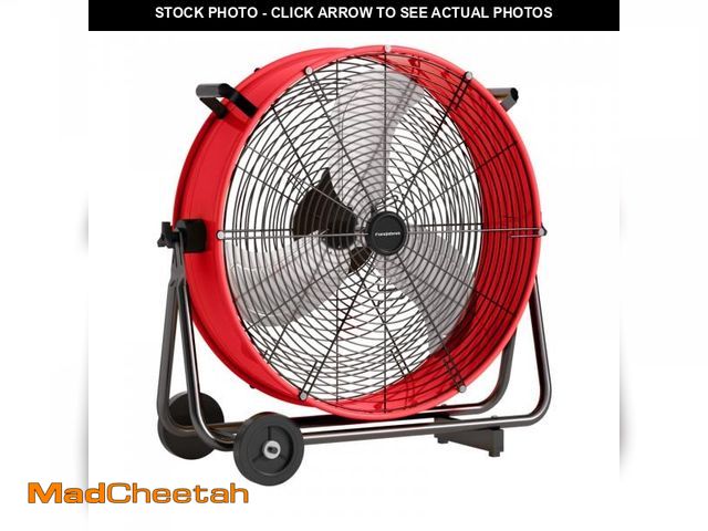 Lot 74-12511752 - 24" Heavy Duty Metal Drum Fan, 8800 CFM High Velocity Floor Fan, 3-Speed, 360Â° Adjustable Tilting M...