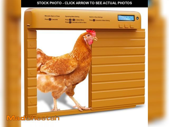 Lot 74-12303585 - Automatic Chicken Coop Door Battery Powered with Timer &amp; Light Sensor, LCD Display Chicken Coop ...