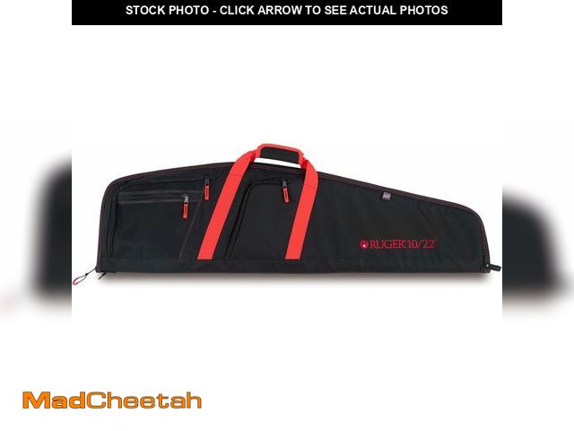 Lot 74-14067773 - Allen Company Ruger Rifle Case - 40-Inch Soft Gun Bag - Hunting and Shooting Accessories - Black/Red...
