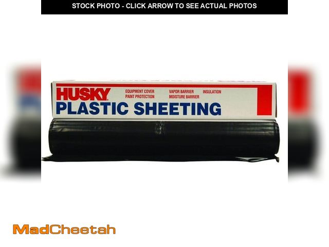 Lot 74-12557988 - Husky 20 ft. x 50 ft. Black 4 mil Plastic Sheeting - UNUSED
