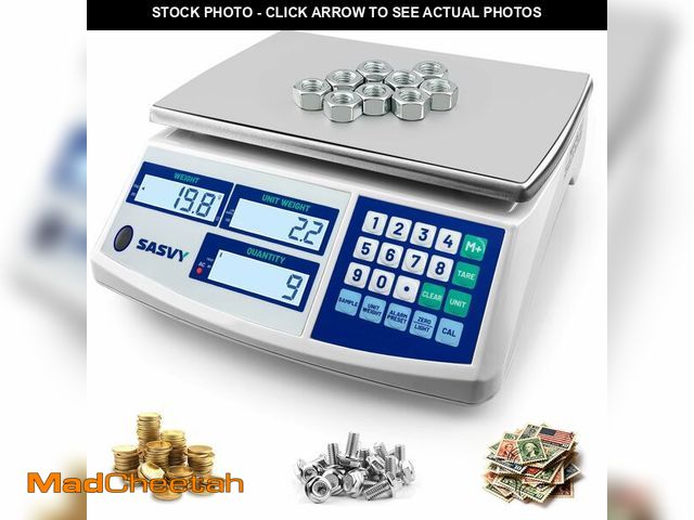 Lot 74-14064348 - SASVY Counting Scale (88lb/40kg, 0.1g) lb/oz/kg/g Industrial Digital Inventory Scale with Battery fo...