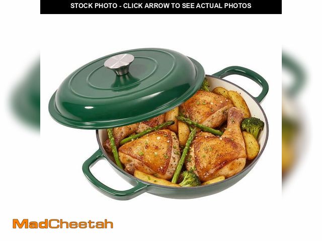 Lot 74-12849144 - Daluvenix 3 Quart Cast Iron Dutch Oven for Cooking/Stewing â Enameled, Nonstick, Dual Handles, Ove...