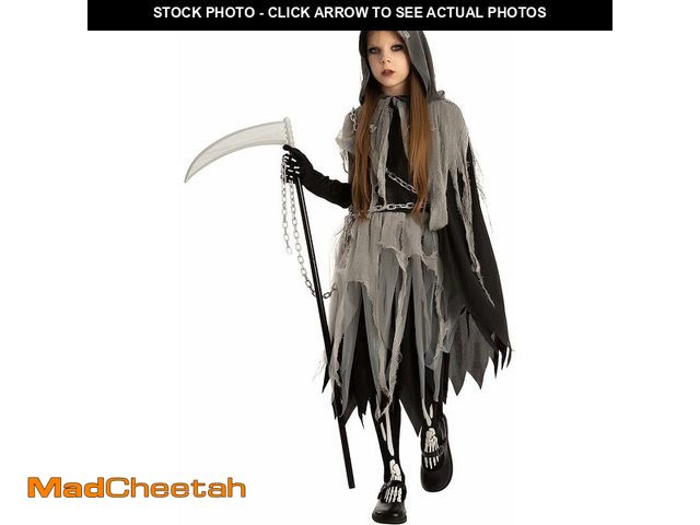 Lot 74-12705973 - Spooktacular Creations Girl Grim Reaper Costume with Gloves and Tights Glow in the Dark, Scary Hallo...
