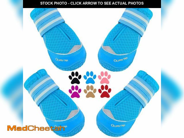 Lot 74-14271594 - QUMY 4PCS Dog Boots for Large Dogs, Medium Dog Shoes &amp; Paw Protectors for Hot Pavement, Summer H...