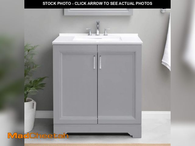 Lot 74-12299025 - Glacier Bay Willowridge 30.5 in. W x 18.75 in. D x 34.375 in. H Single Sink Bath Vanity in Dove Gray...