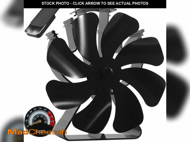 Lot 74-13576180 - VODA Wood Stove Fan Heat Powered Fireplace Fans Non Electric, Heat Activated Thermal Fan for Wood Bu...