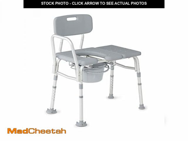 Lot 74-12097282 - Medline Transfer Bench with perineal cut out and bucket 400lb cap - UNUSED