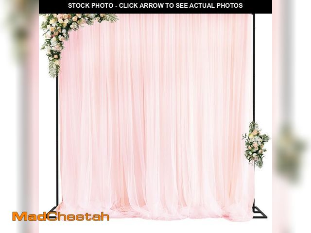 Lot 74-14059436 - Fomcet 10FT x 10FT Backdrop Stand Heavy Duty with Base, Black Portable Adjustable Pipe and Drape Bac...