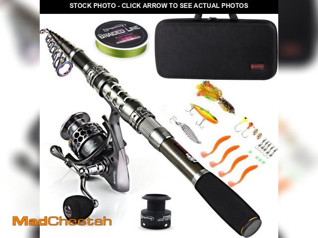 Lot 74-12052309 - Sougayilang Fishing Rod Combos with Telescopic Fishing Pole Spinning Reels Fishing Carrier Bag for T...