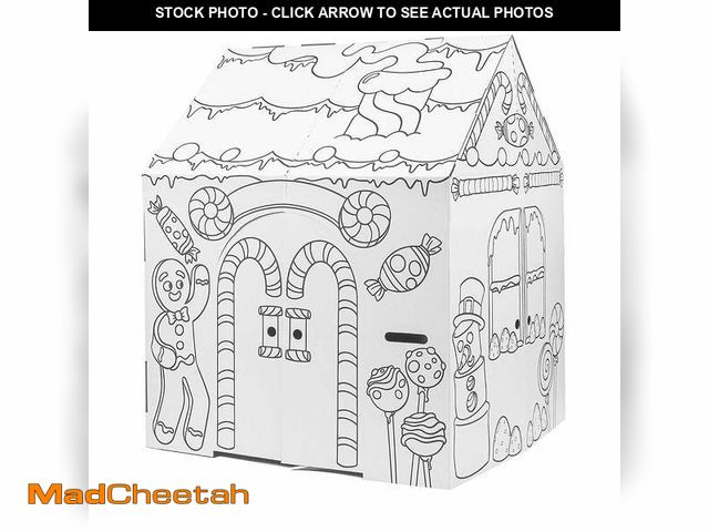 Lot 74-13045254 - Easy Playhouse BIG KIT - Gingerbread Arts &amp; Crafts Cardboard Play House for Kids 3 and up - EASY...