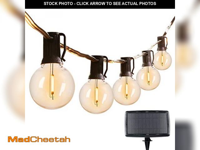 Lot 74-12324463 - Brightown 58FT Solar String Lights Outdoor with Remote Cable Ties and Hooks, Commercial Grade Patio ...