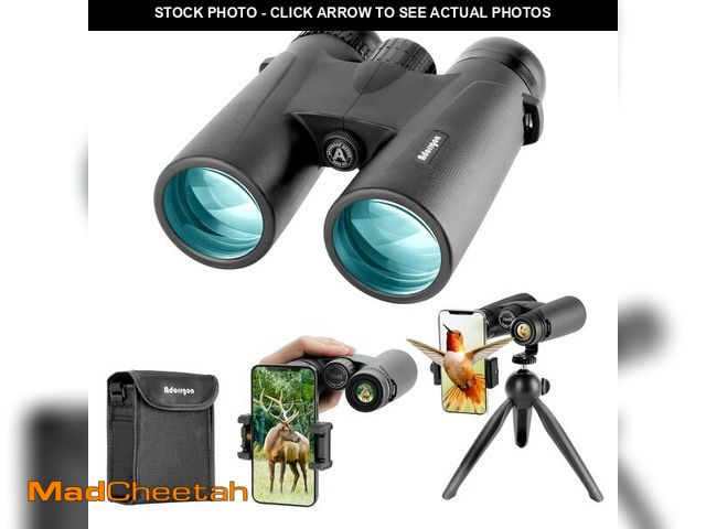 Lot 74-12968987 - Adorrgon 12x42 HD Binoculars for Adults High Powered with Phone Adapter, Tripod and Tripod Adapter -...