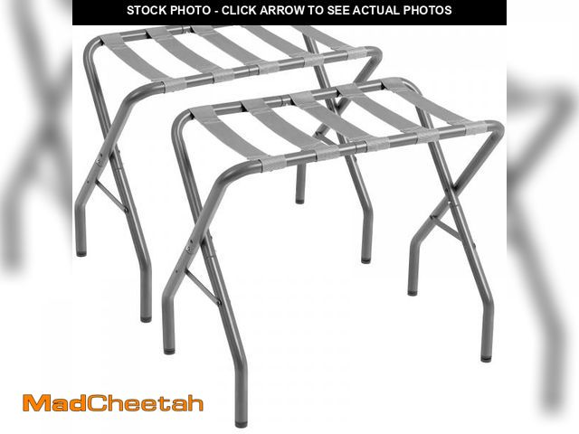 Lot 74-12212898 - AMHANCIBLE Luggage Rack, Foldable Suitcase Stands Set of 2, Metal Luggage Holder for Guest Room, Bed...