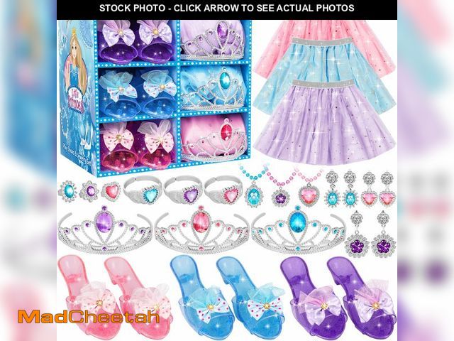 Lot 74-14269570 - LJZJ Princess Dress Up Toys &amp; Jewelry Boutique, Costumes Set incl Color Skirts, Shoes, Crowns, A...