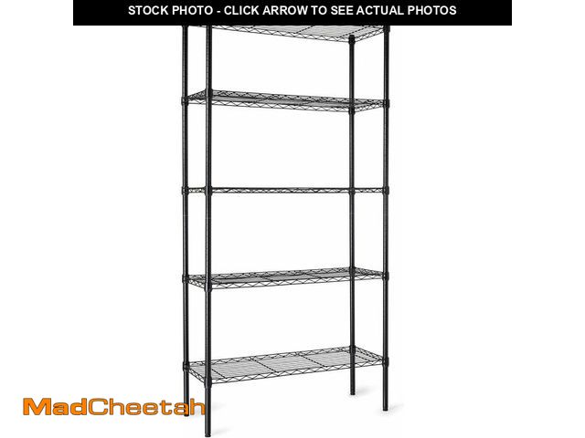 Lot 74-13835479 - Amazon Basics 5-Shelf Adjustable Heavy Duty Steel Wire Storage Shelves for Garage, Kitchen, Easy Ass...