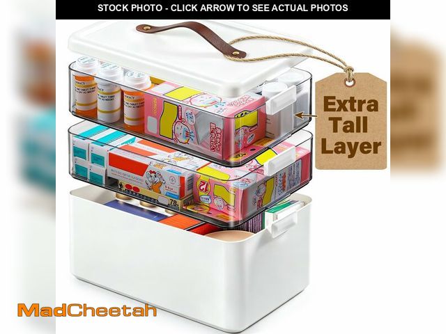 Lot 74-14268201 - Homaigie Extra Tall 3-Tier Medicine Cabinet Organizer for Medicine Bottles Organizer, Portable Medic...