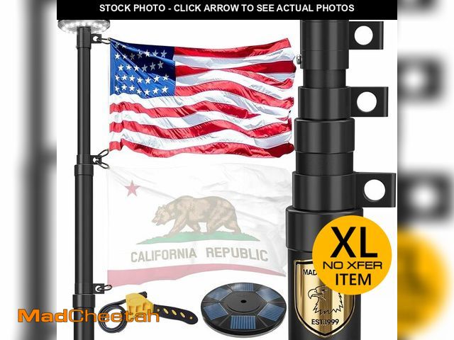 Lot 74-14614684 - (MISSING POLE) FFILY 25 FT Heavy Duty Telescoping Flag Pole - USED