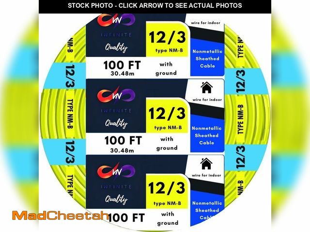 Lot 74-12718618 - VN Infinite quality Solid Indoor Wire 12/3 W/G NMB Cable 100 FT - Residential Indoor Electrical Wire...