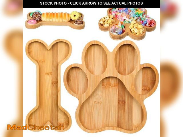 Lot 74-12607537 - Sintuff 2 Pcs Cute Shaped Bamboo Serving Tray Charcuterie Board Party Supplies Natural Wooden Snack ...