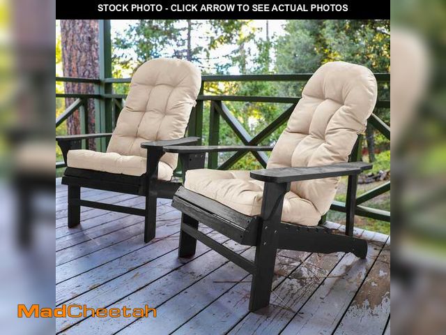 Lot 74-14115282 - 50 in. x 20 in. 2-Piece Polyester Outdoor Adirondack Chair Cushion in Beige - UNUSED