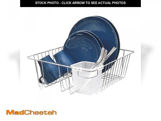Lot 74-12312987 - Smart Design Dish Drainer Rack - Small - In Sink or Counter Drying - Steel Metal Wire - Cutlery, Pla...