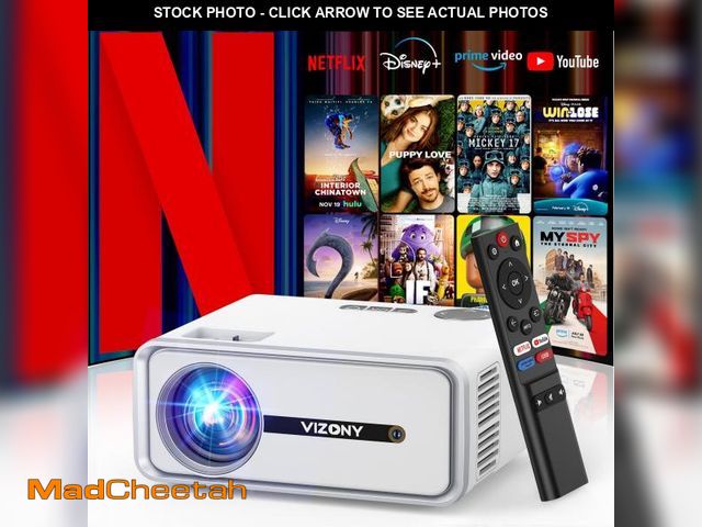 Lot 74-12109924 - [Netflix Officially/Dolby Audio] Smart Projector with WiFi and Bluetooth, VIZONY Native 1080P Projec...