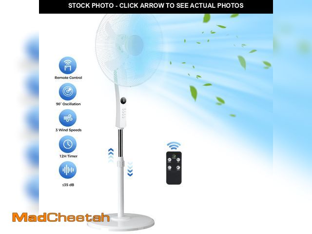 Lot 74-14436503 - 18" Pedestal Fan with Remote, 3-Mode,3-Speed 90Â° Oscillating, 46"- 54" Adjustable Height,12H Timer,...