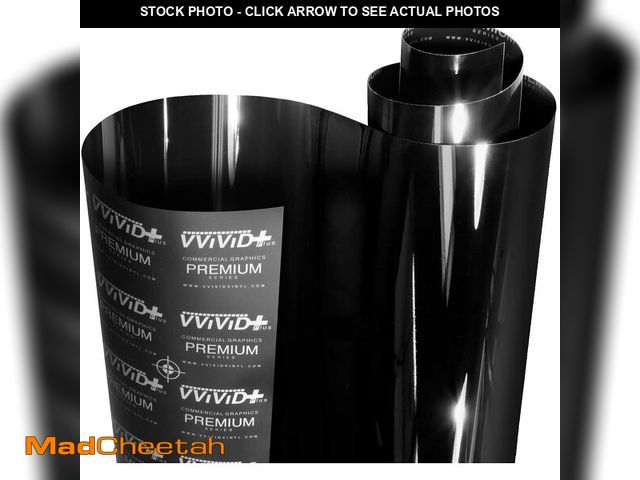 Lot 74-14612581 - VViViD+ Ultra Gloss Premium Vinyl Car Wrap Film (6ft x 5ft, Gloss Piano Black) - UNUSED