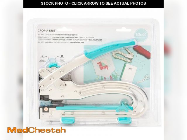 Lot 74-12127372 - We R Memory Keepers Crop-A-Dile 2 - Big Bite Blue, Heavy Duty Single Hole Punch and Eyelet Grommet S...